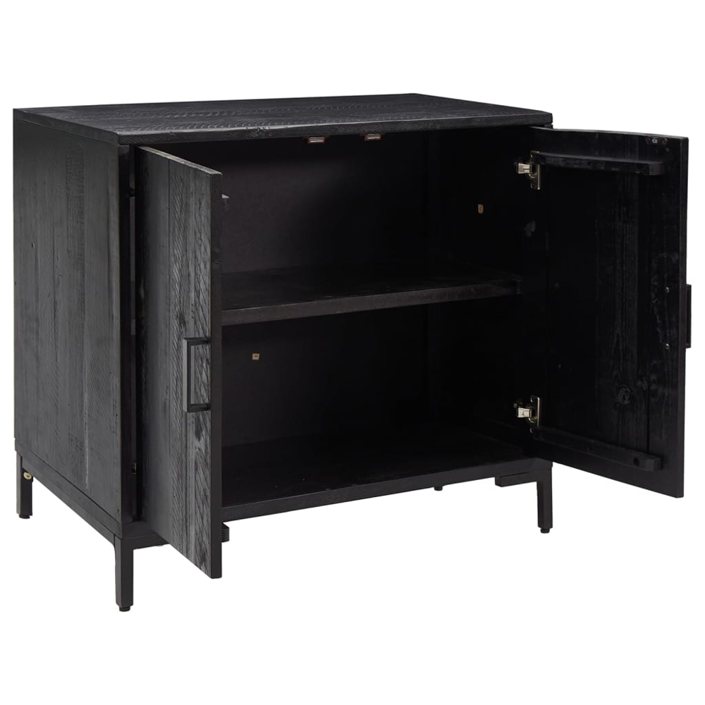 vidaXL 2 Door Black Wooden Sideboard Image 4