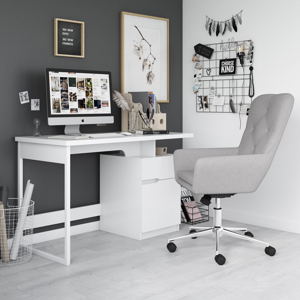 Alphason Bridport Single Door Single Drawer Office Desk Image 5