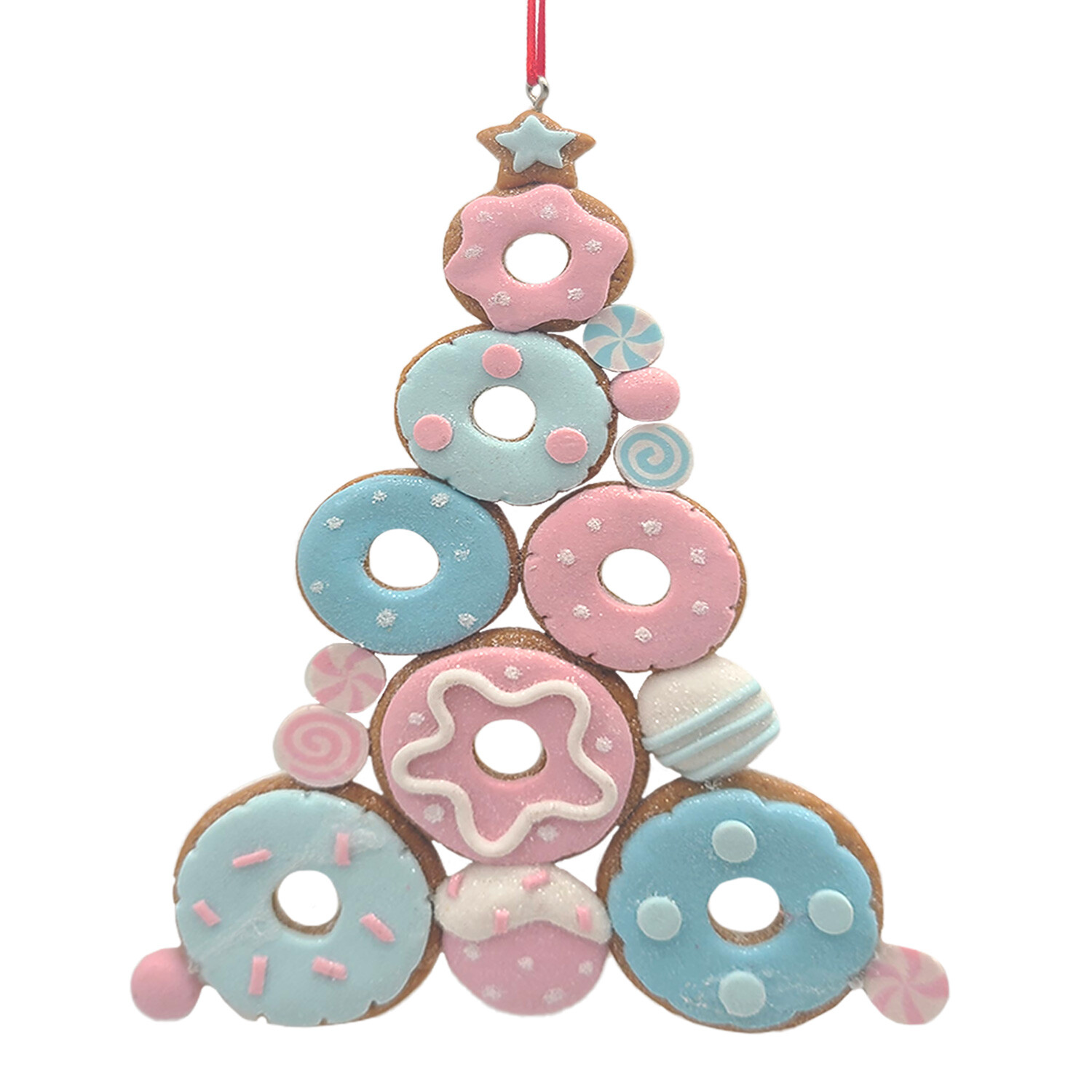 Hanging Donut Decoration - Blue & Pink Image