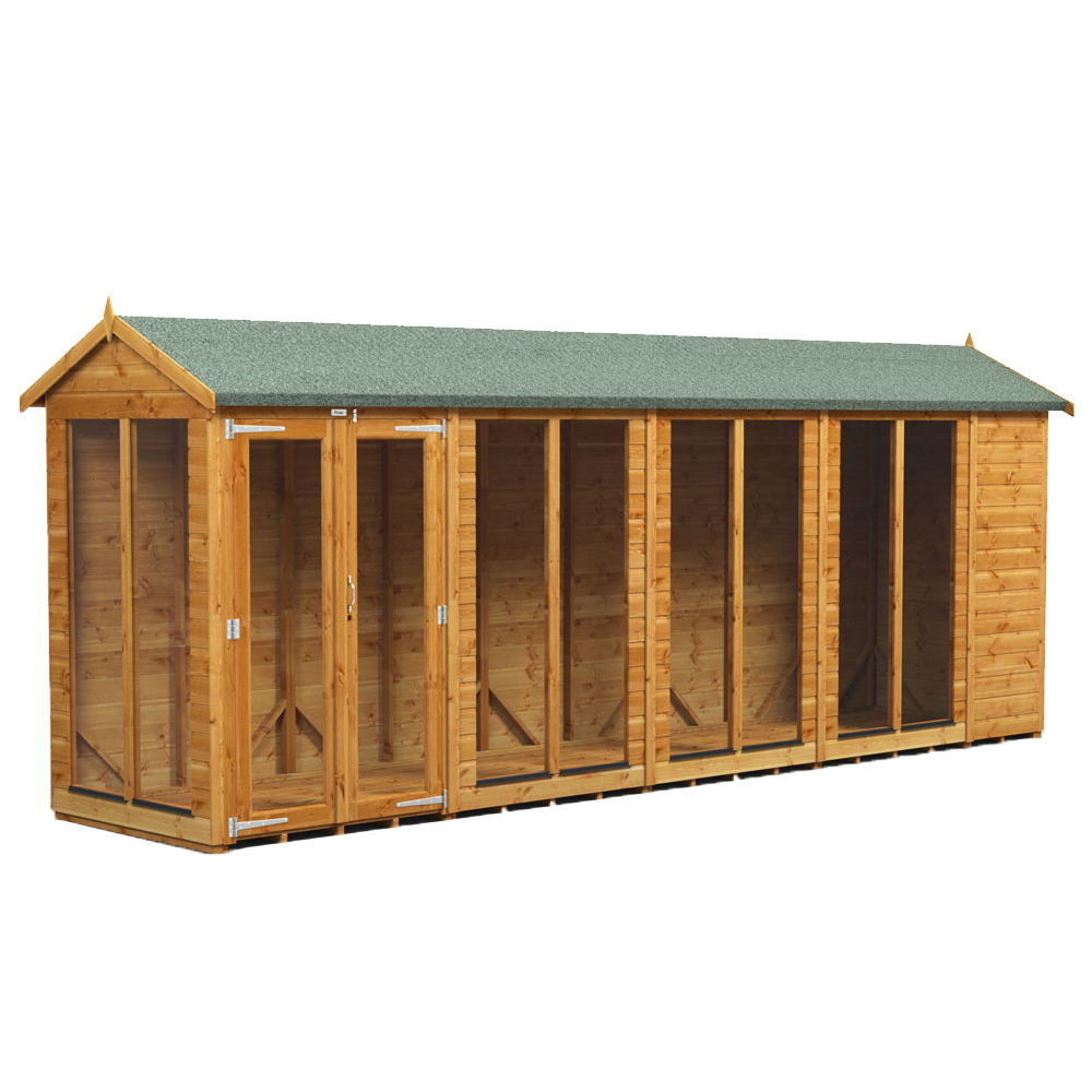 Power Sheds 18 x 4ft Double Door Apex Traditional Summerhouse Image 1
