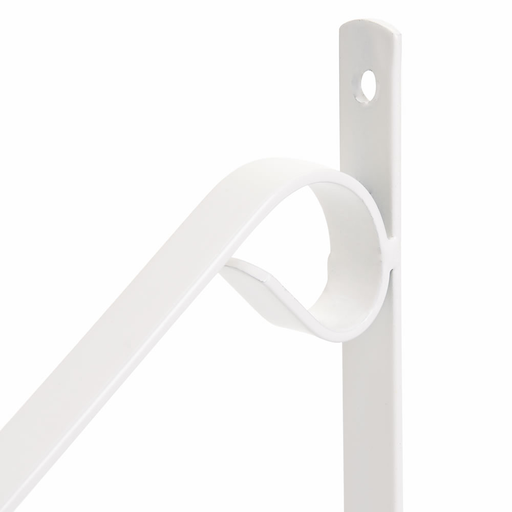 Wilko Hanging Basket Bracket White Heavy 30cm Wilko