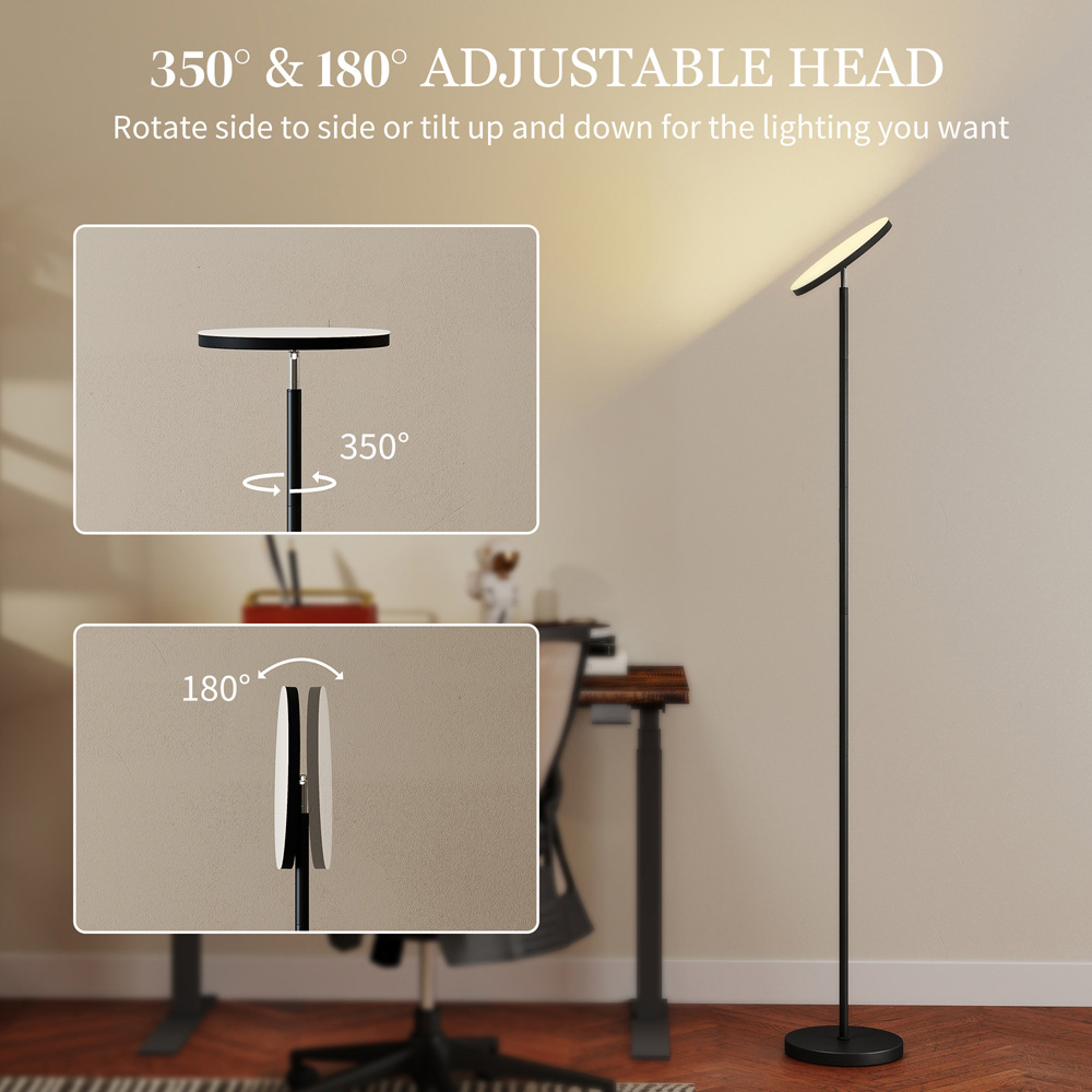 Portland Rotatable Head RGB LED Black Floor Lamp Image 6