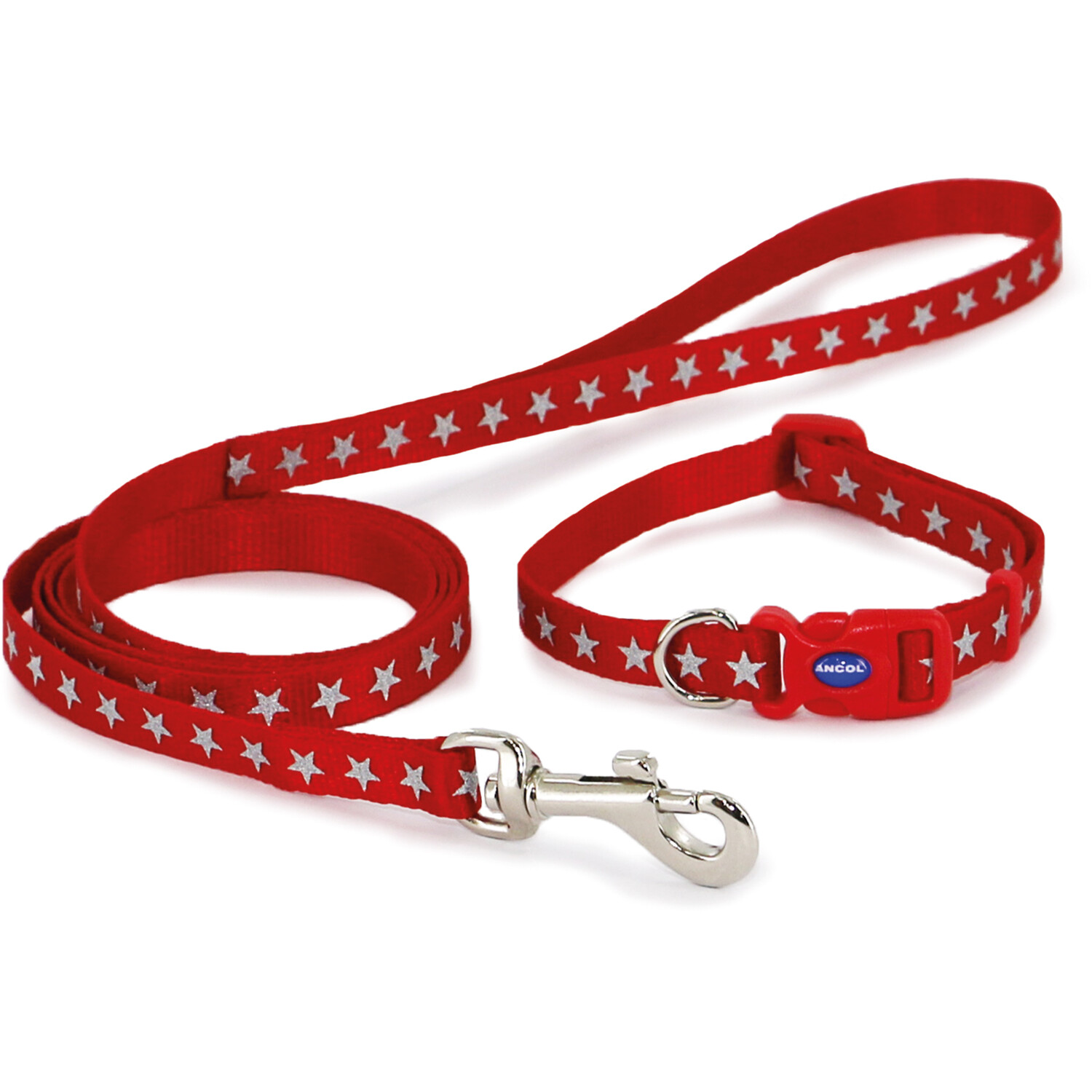 Small Bite Reflective Collar and Lead Set  - Red Image