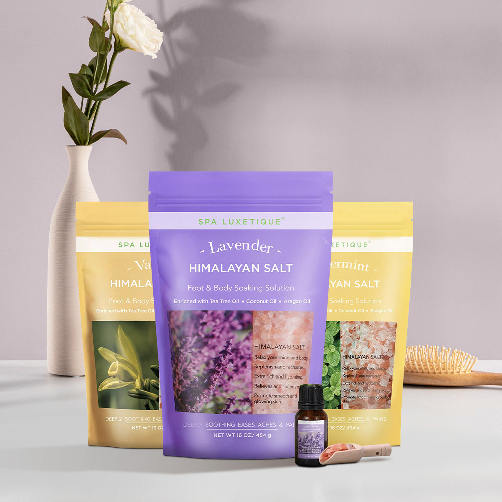 Living and Home 3 Piece Himalayan Bath Salt Set Image 2