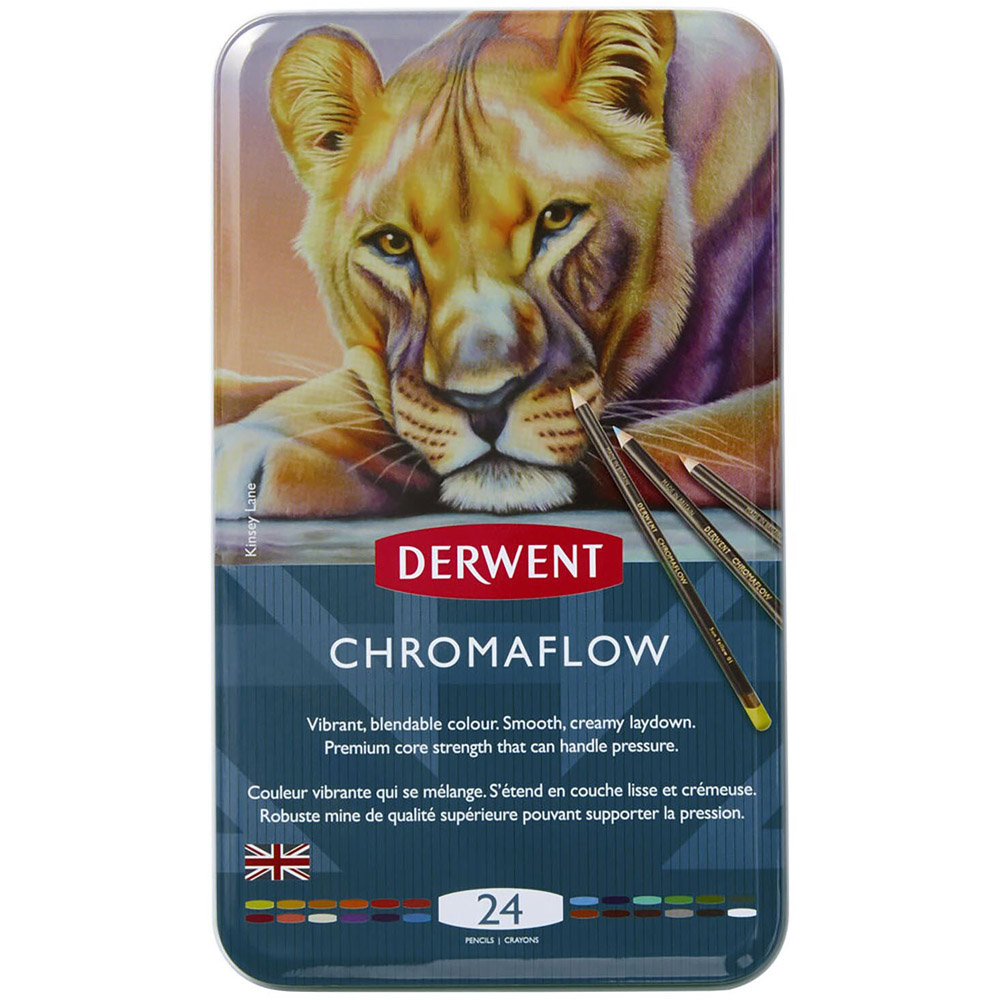 Derwent Chromaflow Pencils Tin - 24 Image 1
