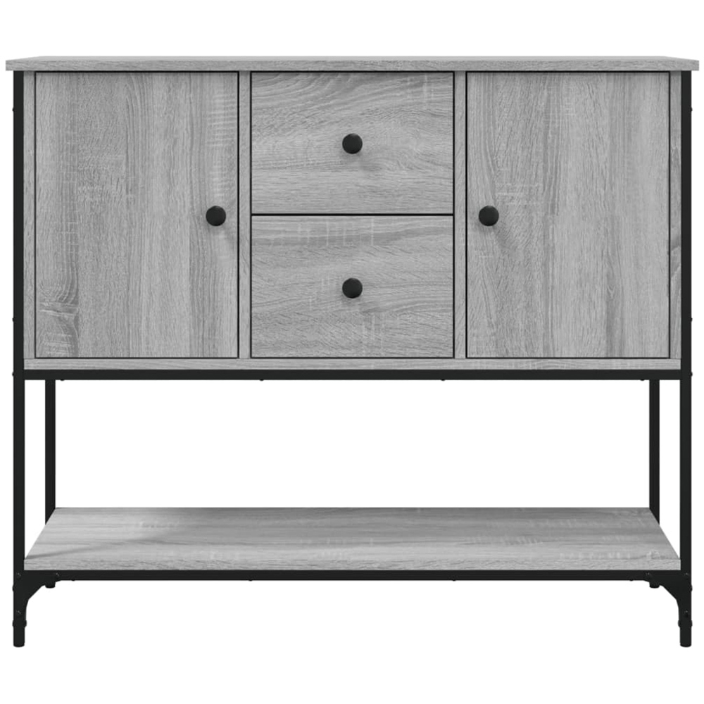 vidaXL 2 Door 2 Drawer Single Shelf Grey Sonoma Wooden Sideboard Image 6