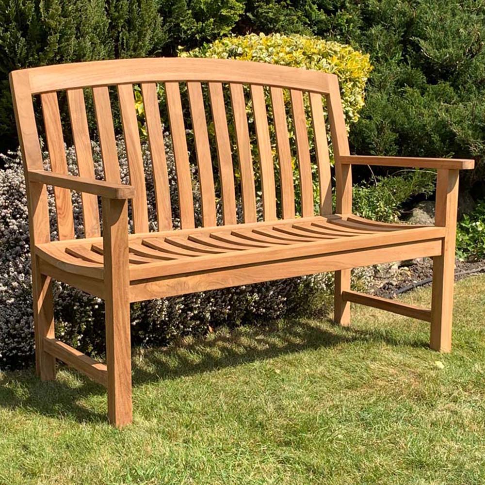 Acacia Home Zaire 2 Seater Natural Wood Garden Bench Image 1