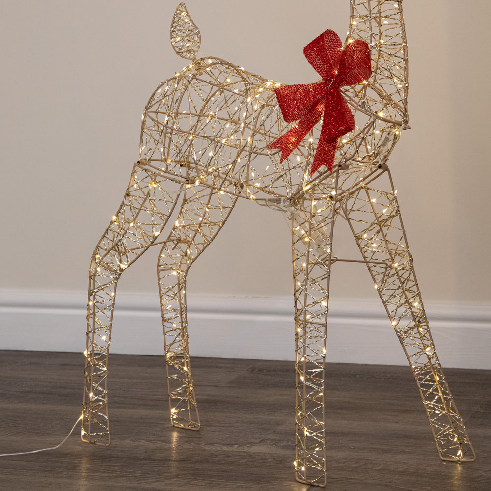 Samuel Alexander 300 Warm White LED Gold Twist Standing Reindeer Christmas Decoration 3ft Image 7