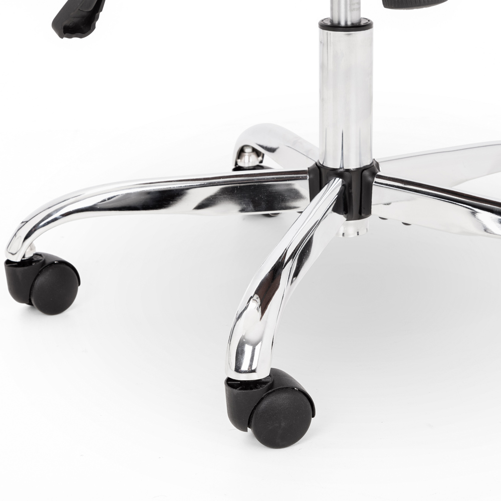 Julian Bowen Gio Black and Chrome Faux Leather Swivel Office Chair Image 5