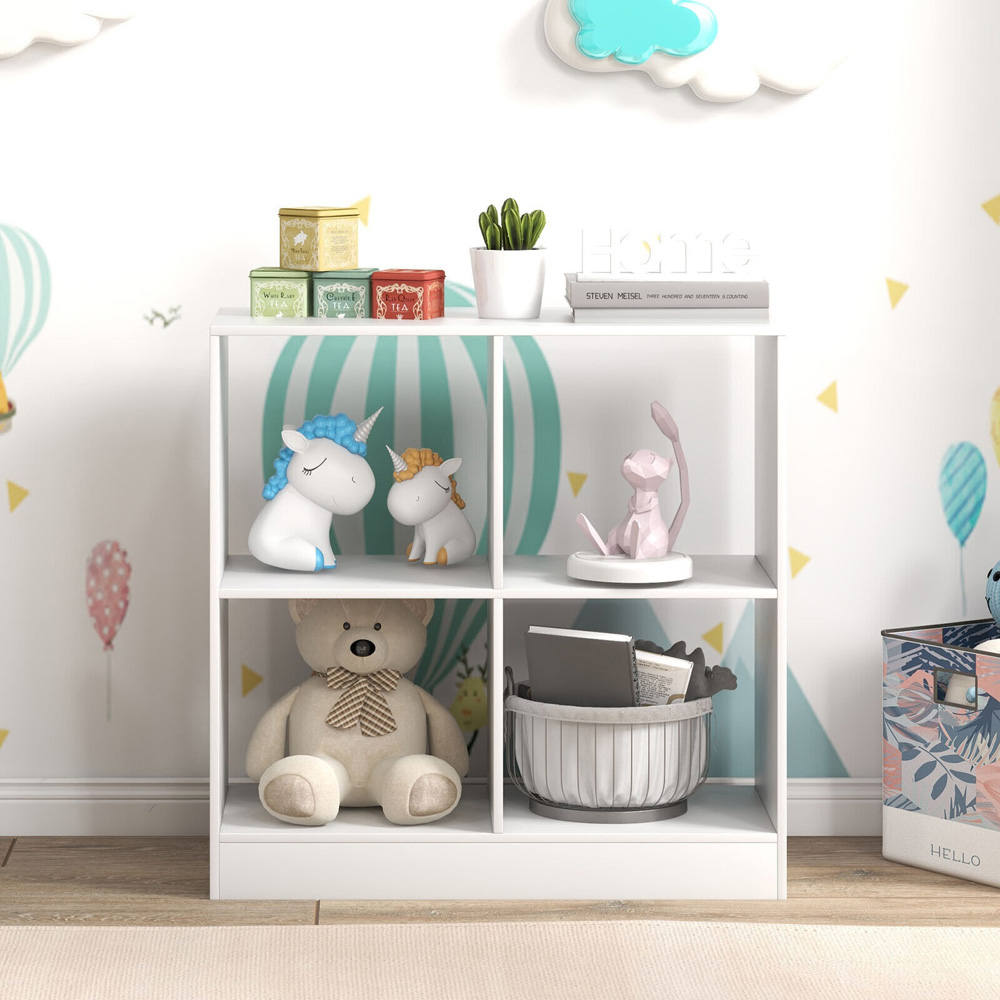 Costway 4 Shelf White Bookcase Image 5