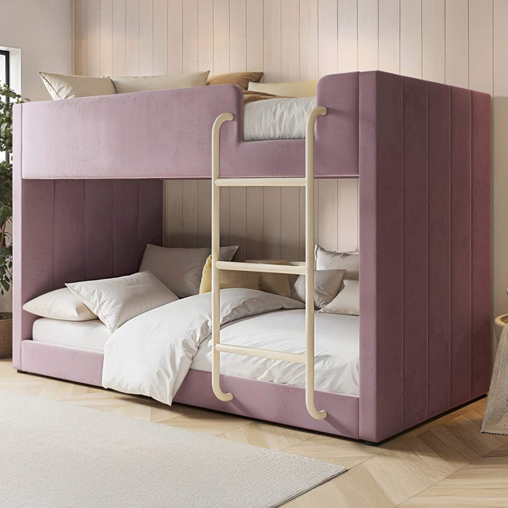 Flair Eden Pink Velvet Bunk Bed Image 1