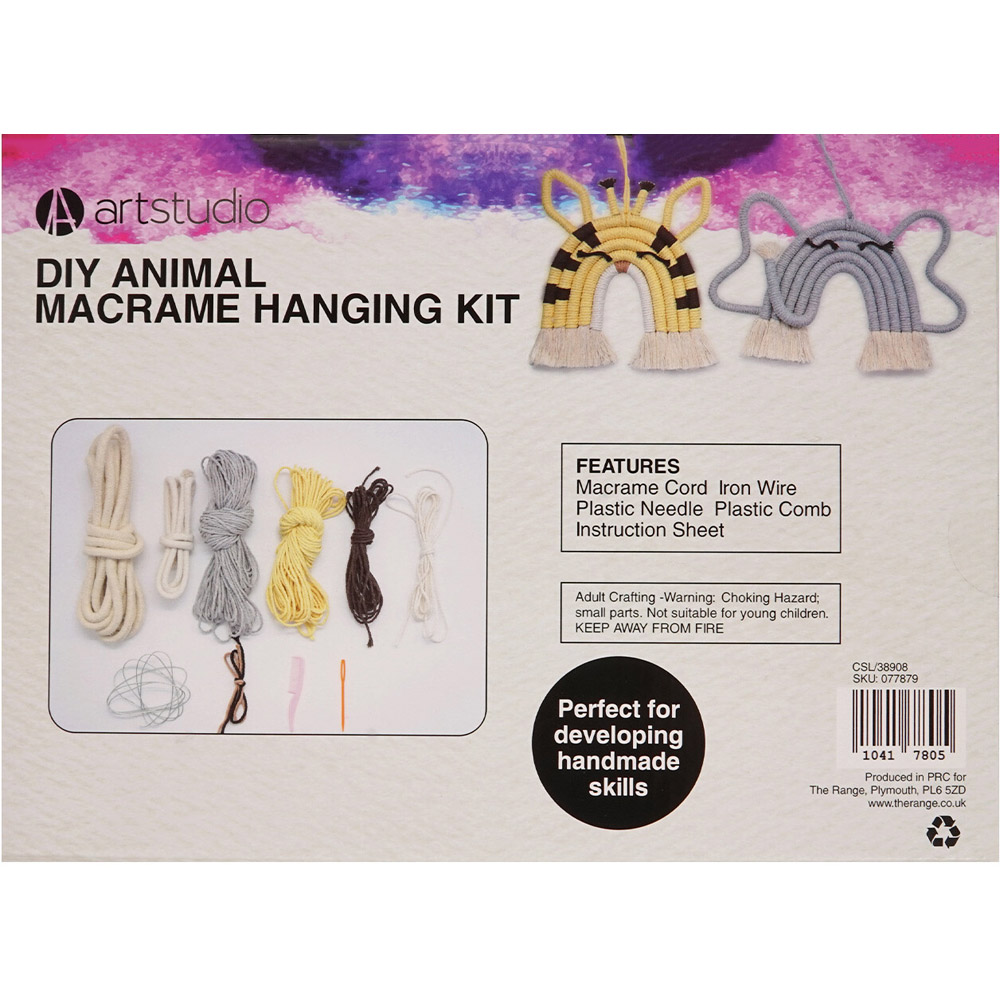 Art Studio Make Your Own Animal Macrame Hanging Kit Image 2