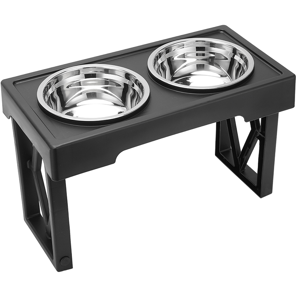 H&O Direct Double Bowl Height Adjustable Pet Feeder Image 2