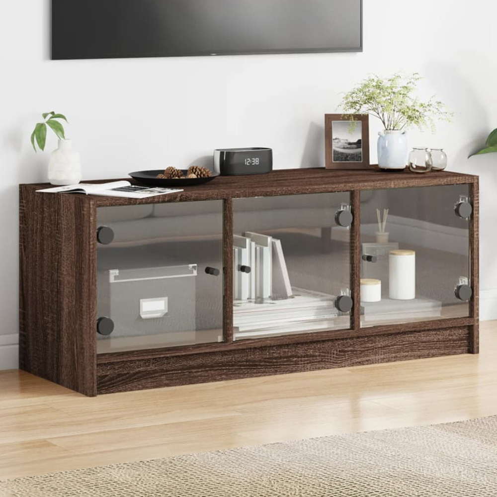 vidaXL 2 Door Brown Oak TV Cabinet Image 1
