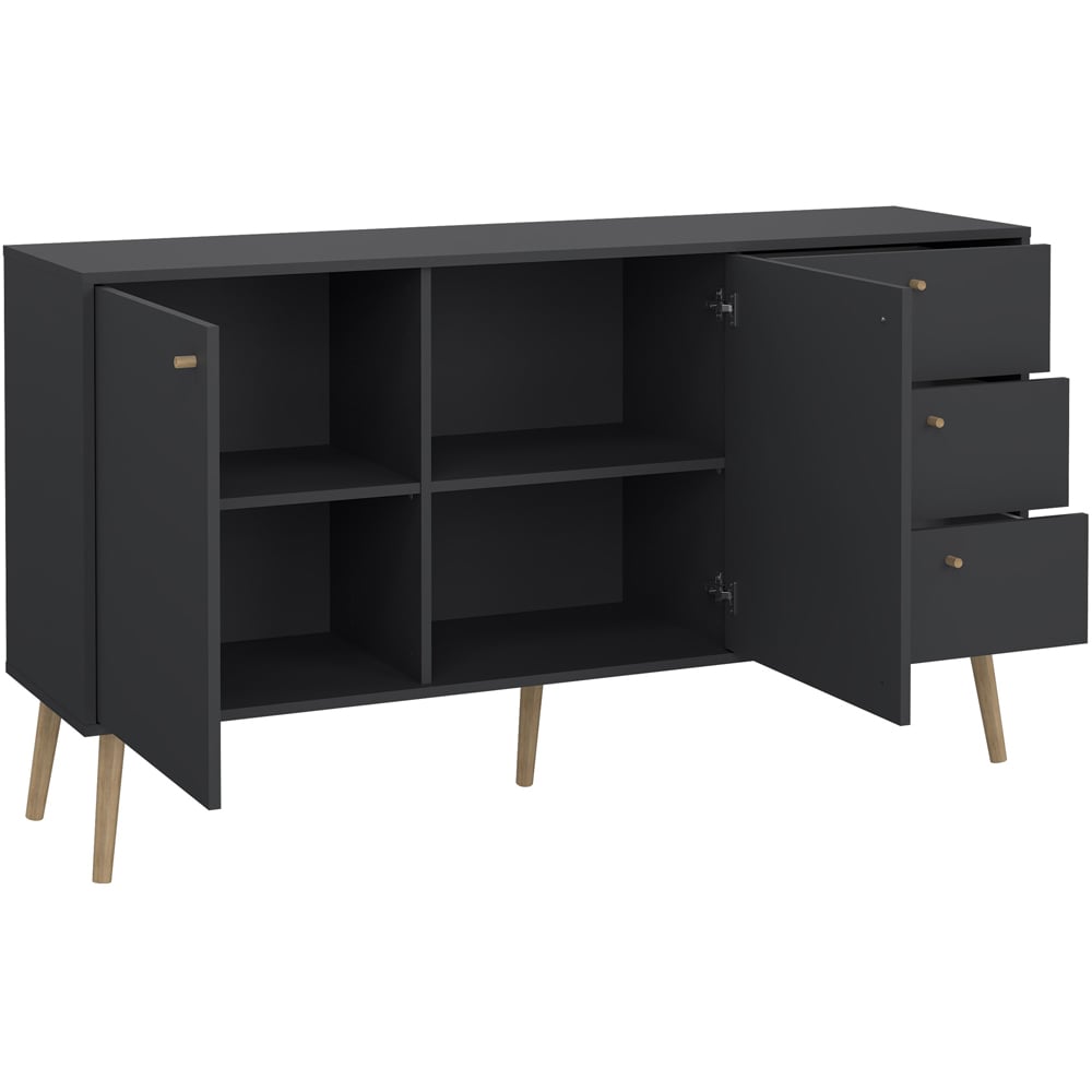 Florence Cumbria 2 Doors 3 Drawers Dark Grey Sideboard Image 6