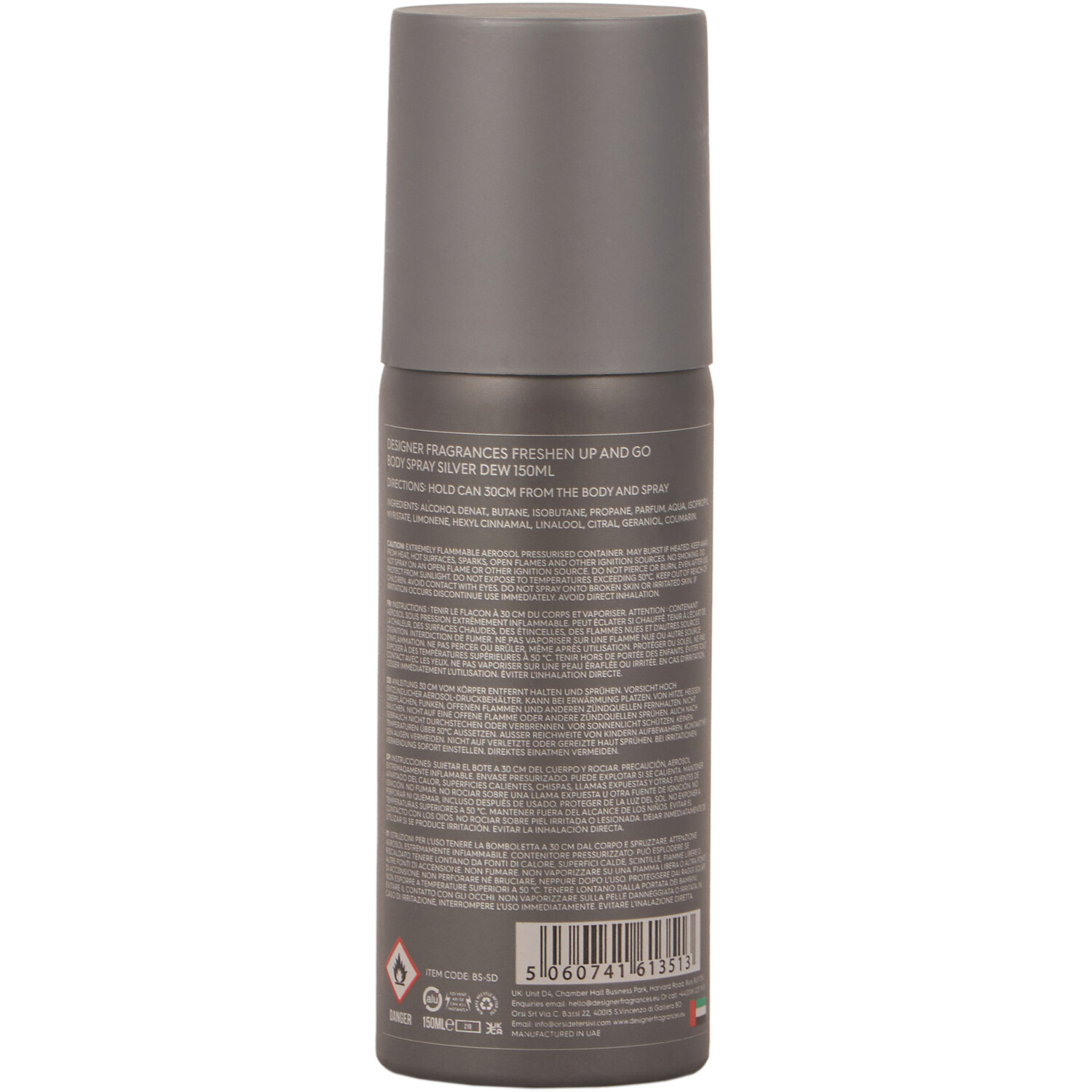 Silver Dew Body Spray 150ml - Grey Image 2