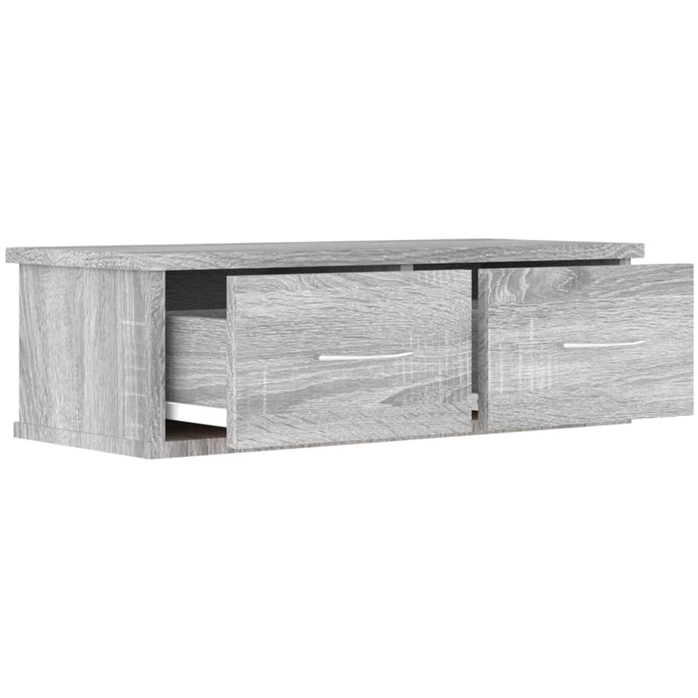 vidaXL 2 Drawer Grey Sonoma Wall Cabinet Image 4