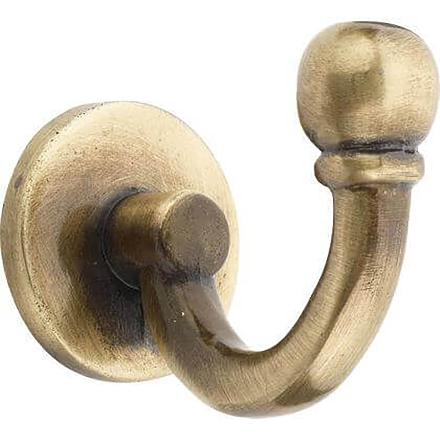 Screw in Single Ball End Robe Hook - Antique Brass Image