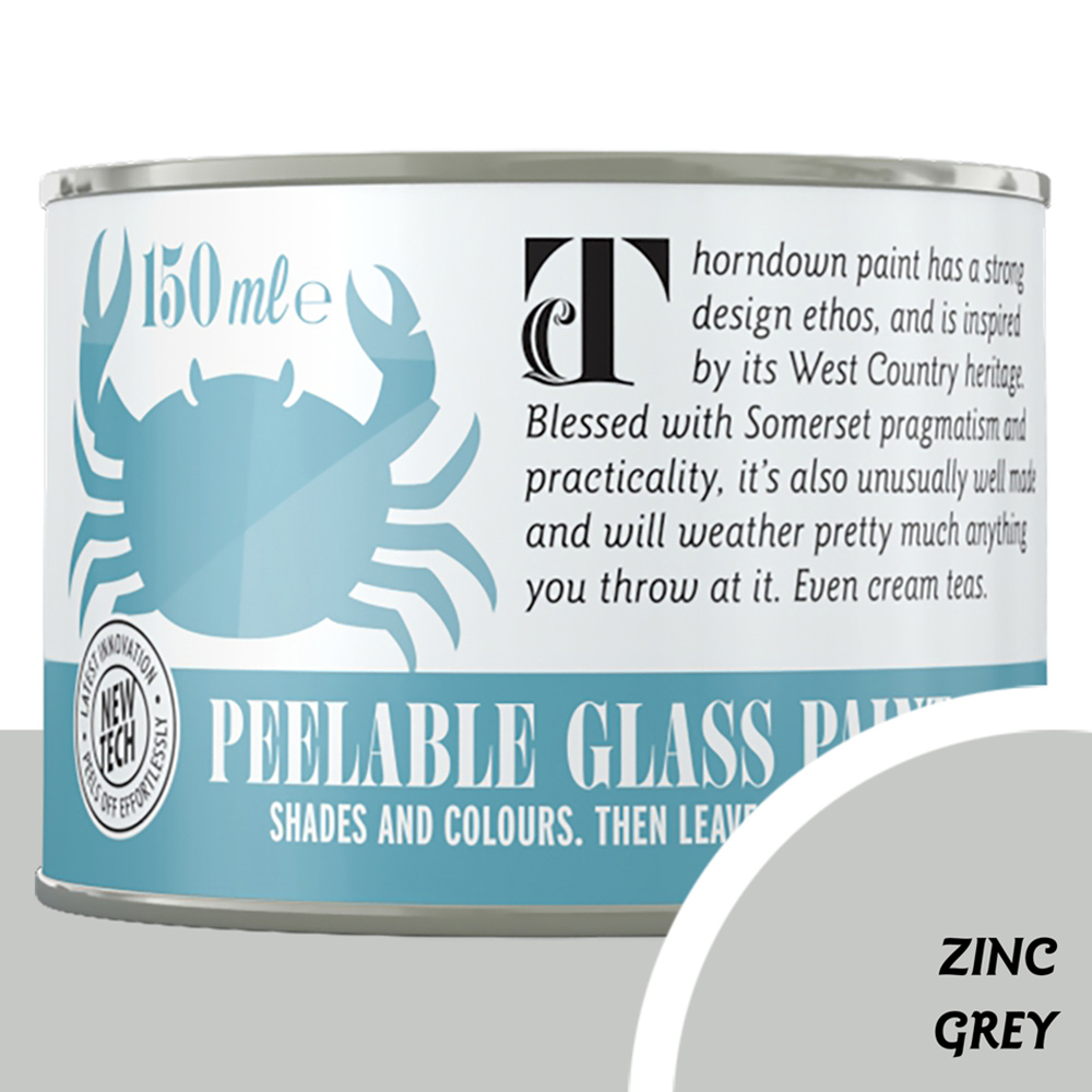 Thorndown Zinc Grey Peelable Glass Paint 150ml Image 3