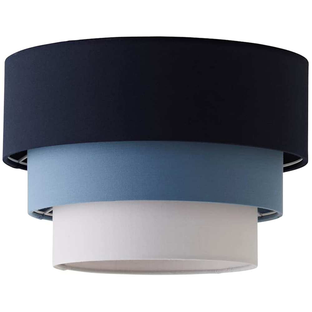 ValueLights Aztec 3 Tier Navy Blue Fabric Easy Fit Ceiling Pendant Lamp Shade 30cm Image 1