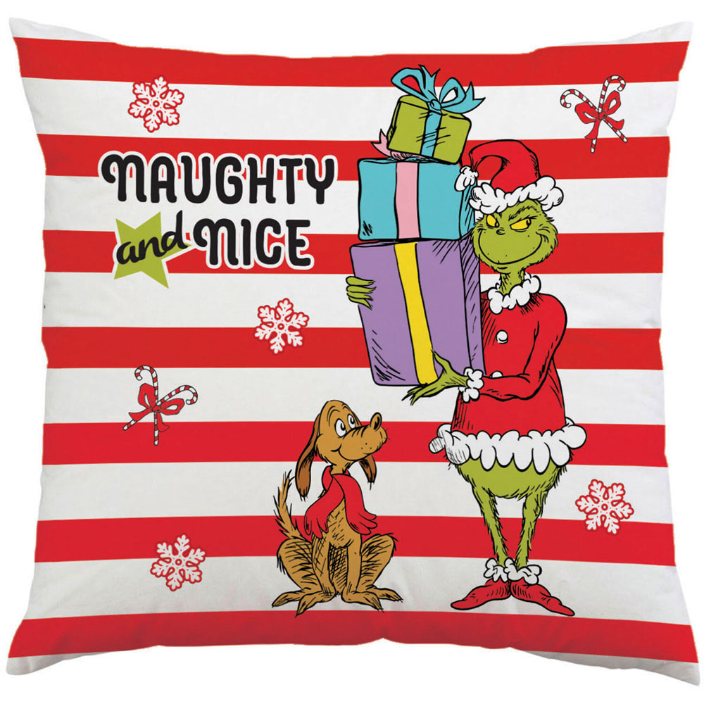 The Grinch Naughty and Nice Cushion Image 2