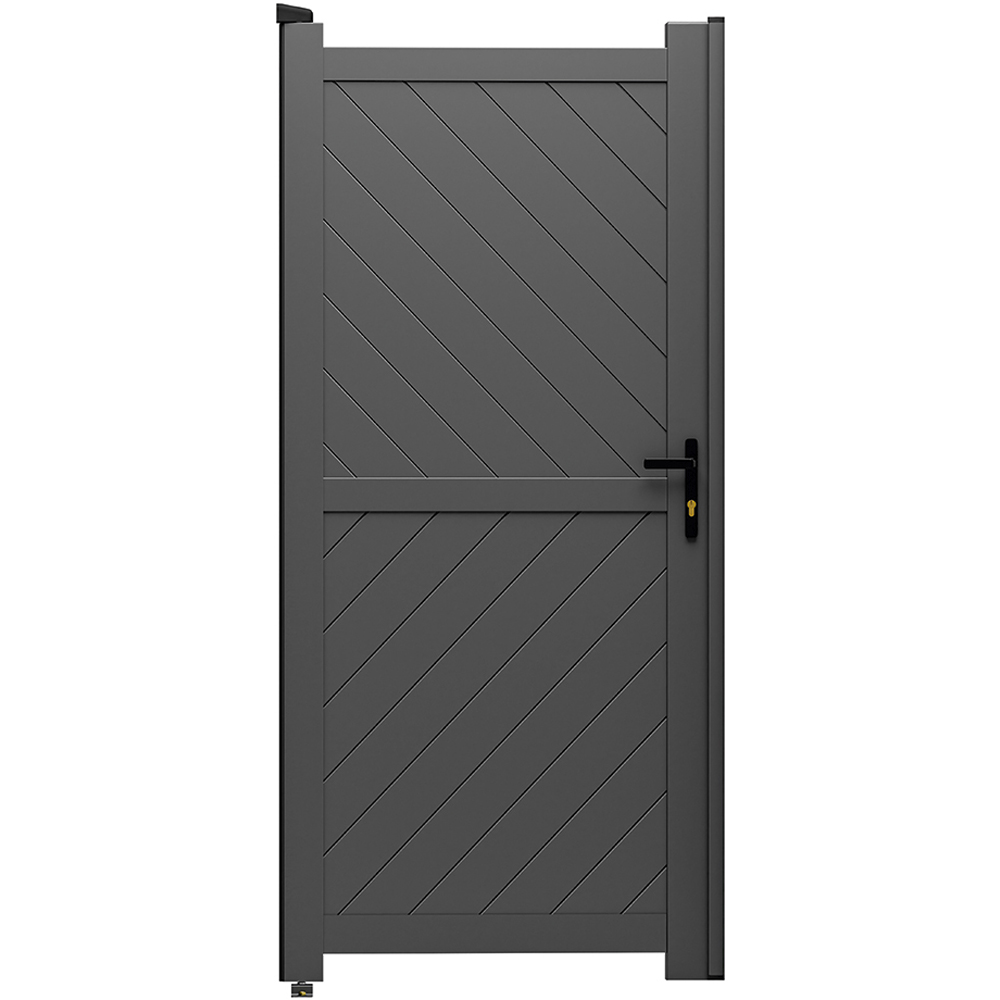 Readymade Gates Anthracite Grey Aluminium Diagonal Infill Pedestrian Gate 1600 x 1200mm Image 1