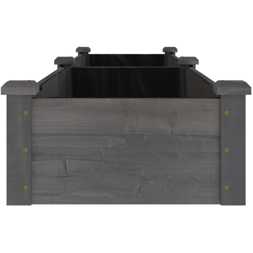 vidaXL Grey Fir Wood Raised Garden Bed 25 x 240 x 45cm Image 4