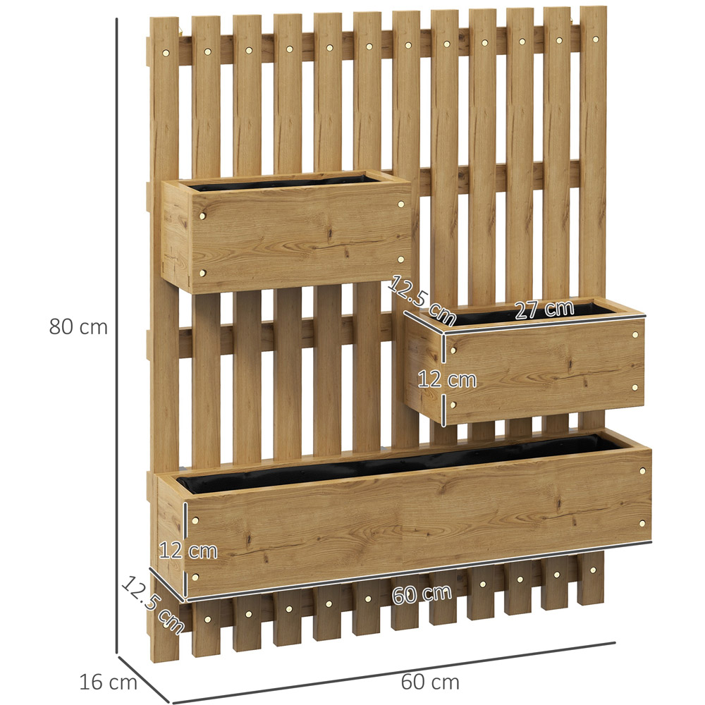 Outsunny Wooden Wall Mounted Raised Garden Bed Trellis Planter Image 7