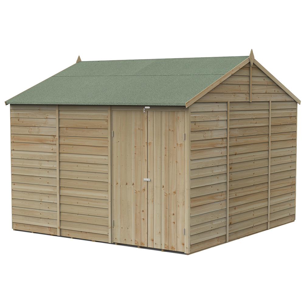 Forest Garden 4LIFE 10 x 10ft Double Door Reverse Apex Shed Image 1