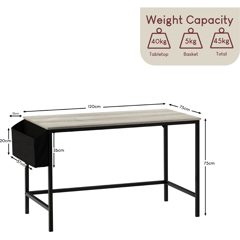 Vida Designs Brooklyn Grey Large Computer Desk Image 8