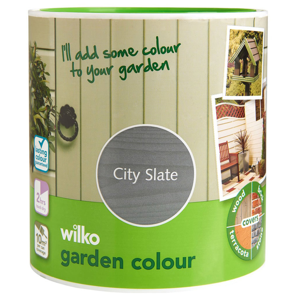 Wilko Garden Colour City Slate Wood Paint 1L Image 2