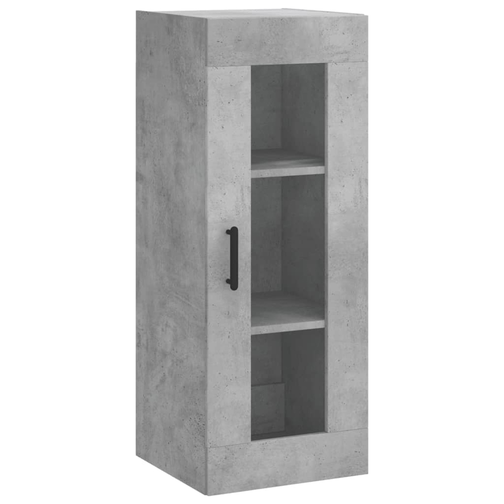 vidaXL Single Glass Door 3 Drawer Concrete Grey Highboard Image 7