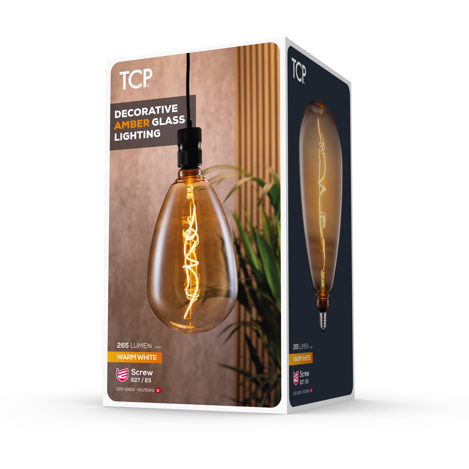 4w Decorative Filament 265L Amber E27 Bulb Warm White Image 3