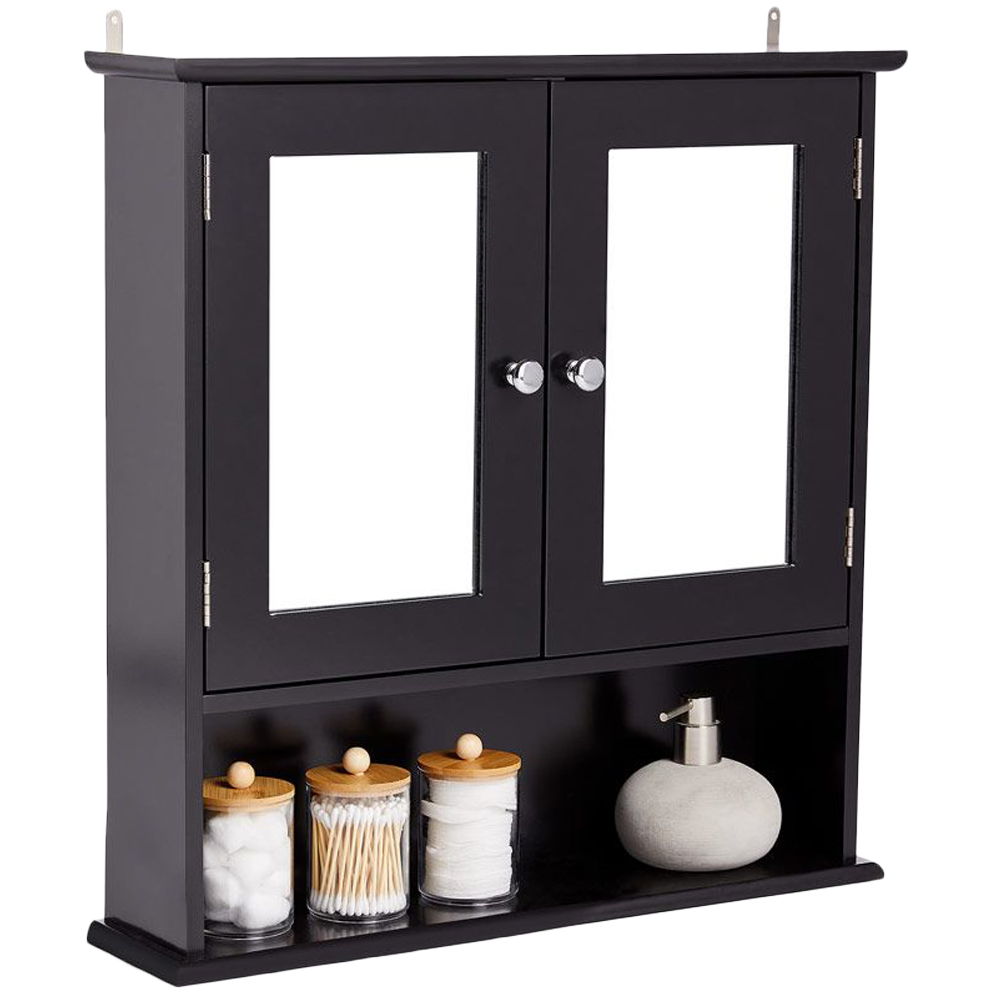 VonHaus Shrewsbury Black Mirrored Cabinet Image 2