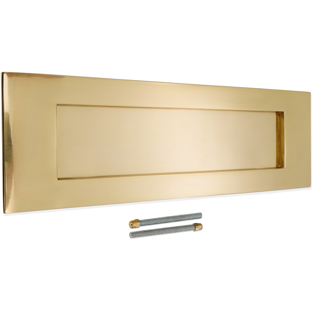 Spira Brass Victorian Polished Brass Letter Plate 300mm Image 3
