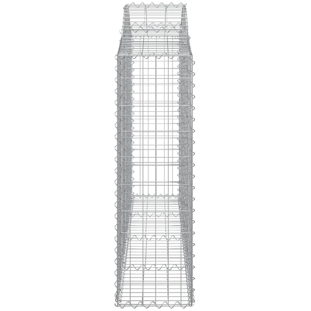 vidaXL Silver Galvanised Iron Arched Gabion Basket 200 x 30 x 100/120cm 10 Pack Image 3