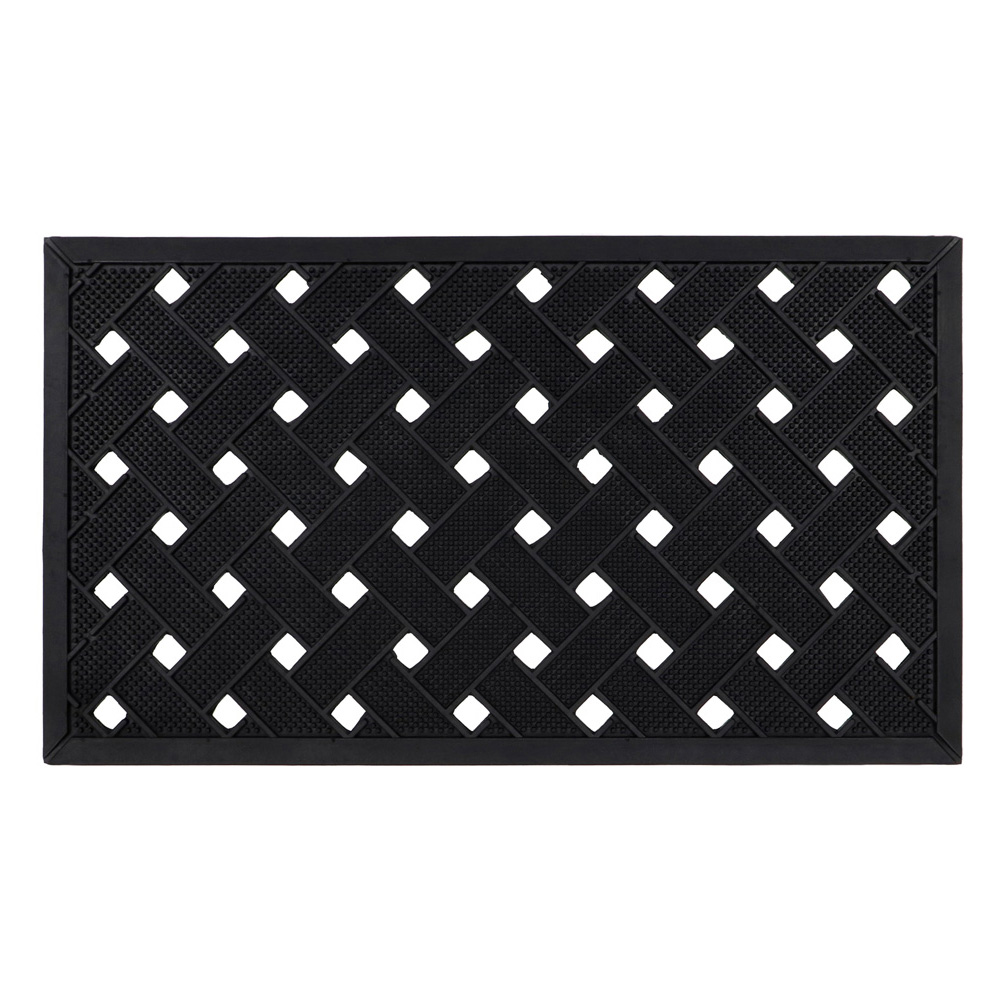 JVL Lattice Rubber Scraper Doormat 40 x 70cm Image 1