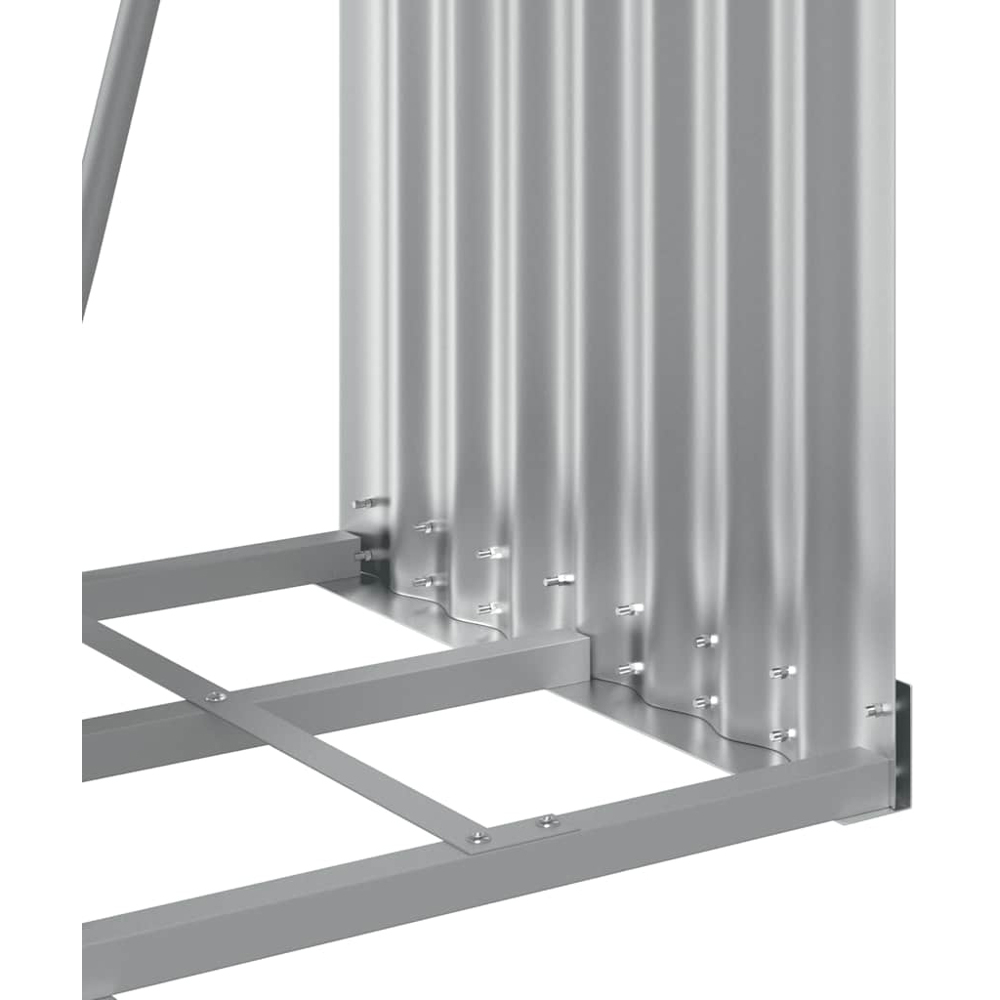 vidaXL Anthracite Galvanised Steel Firewood Log Holder 100 x 40 x 45cm Image 5