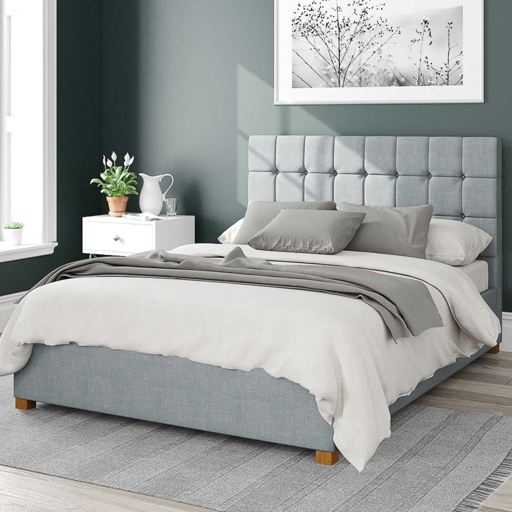 Aspire Sinatra King Size Sky Malham Weave Ottoman Bed Image 1