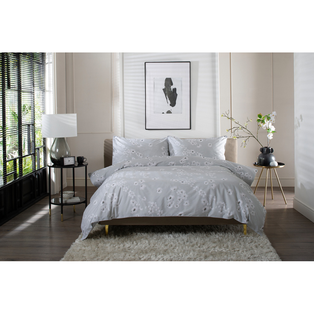 The Lyndon Company Petite Fleure Double Grey Duvet Set Image 3
