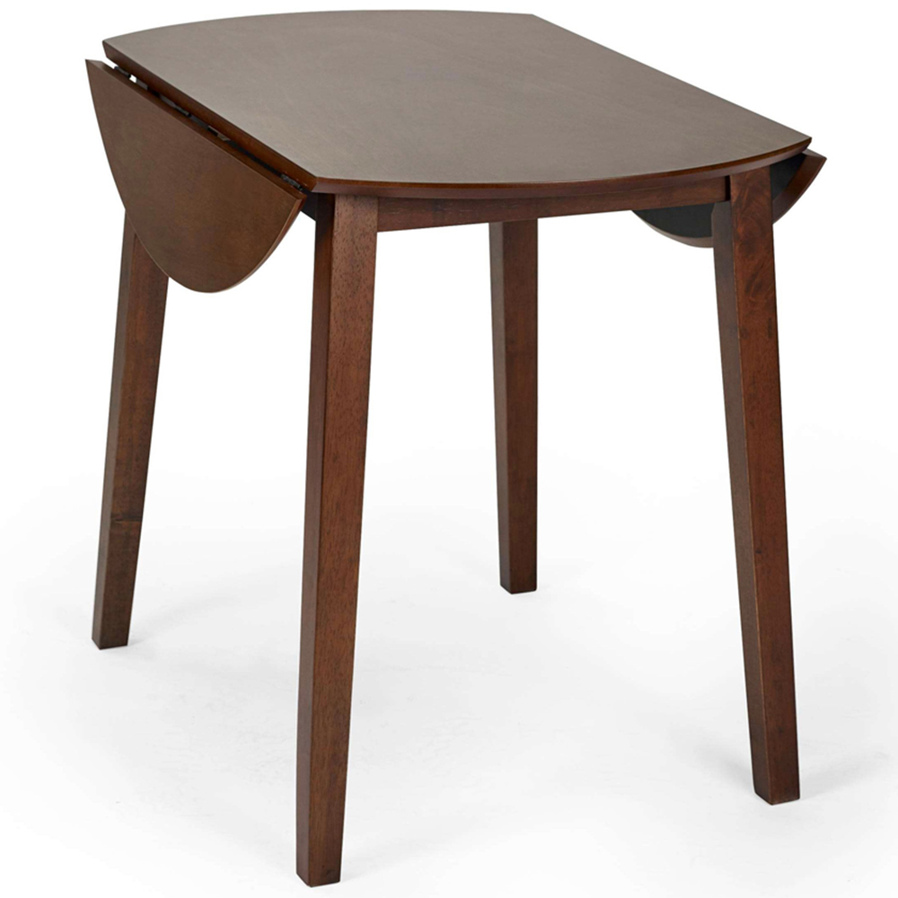 Julian Bowen Coast 4 Seater Walnut Effect Round Drop Leaf Dining Table Image 3