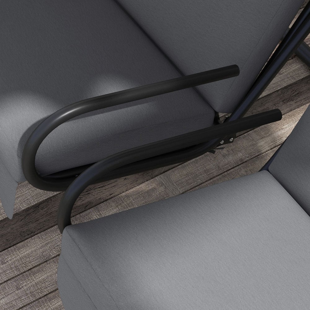 Outsunny 2 Seater Grey Swing Chair with Canopy Image 3