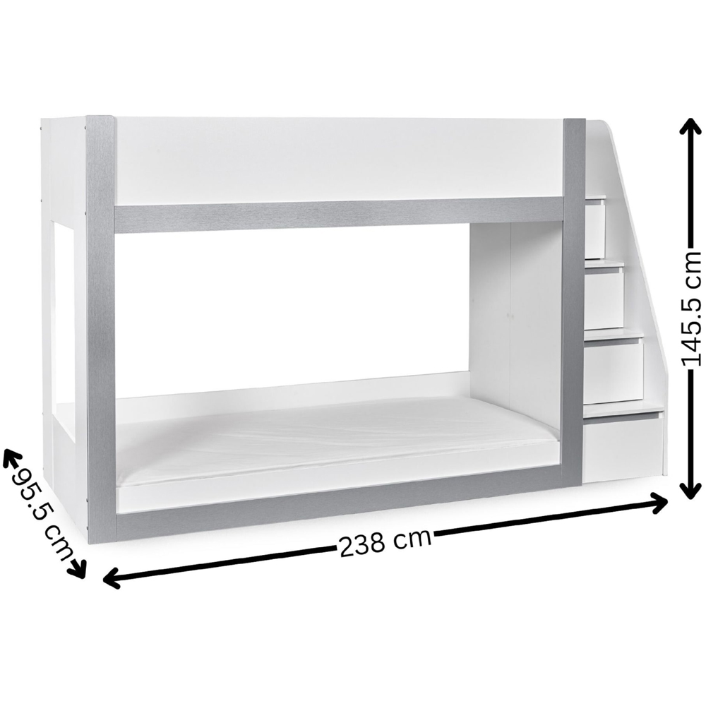 Julian Bowen Gaia Single White and Silver Bunk Bed Image 9