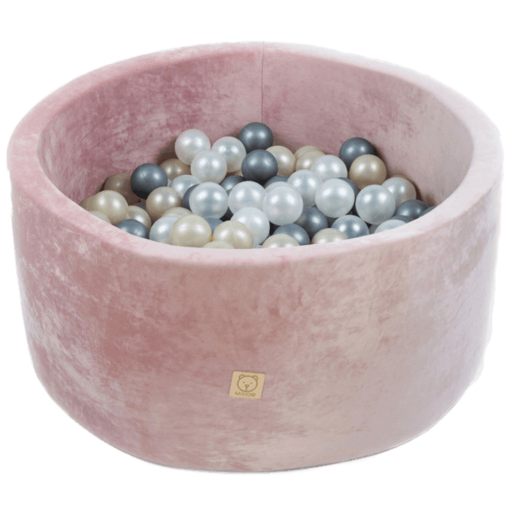 Misioo Round Velvet Ball Pit Pink with 200 Balls Image 1