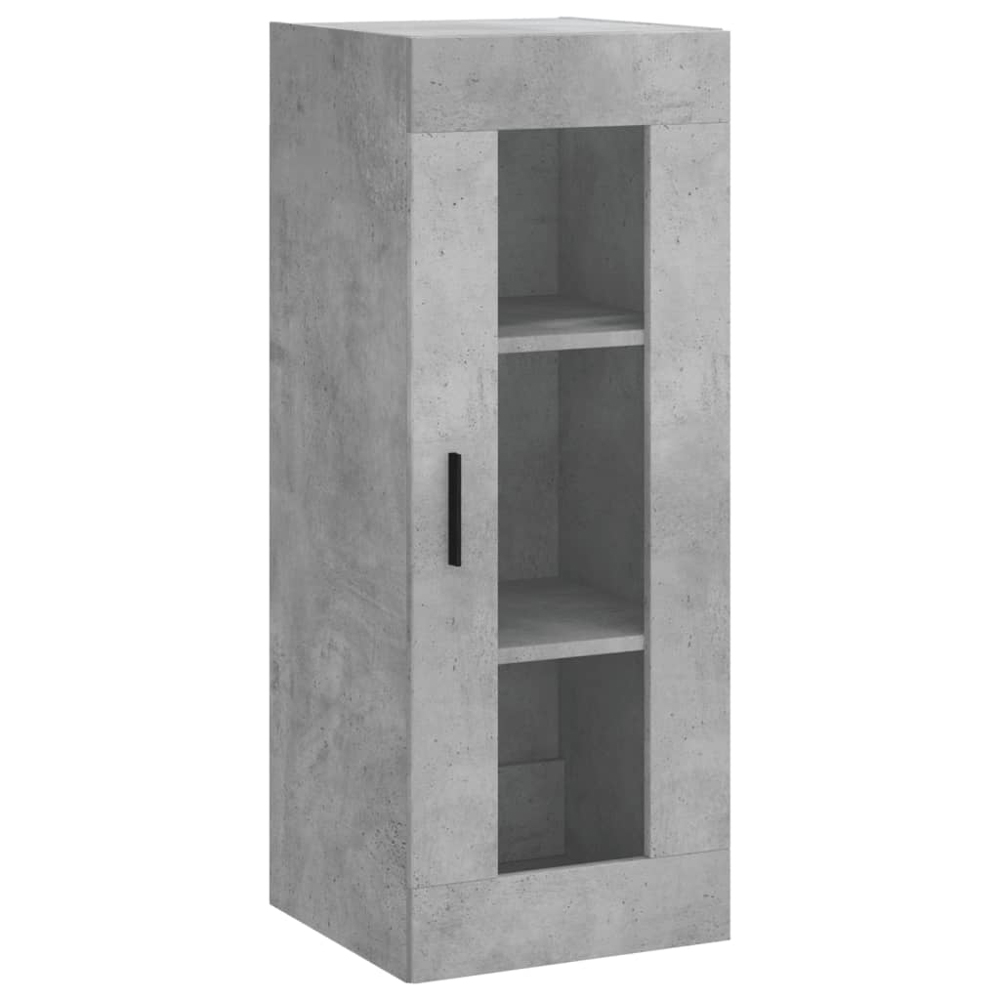vidaXL Single Glass Door 3 Drawer Concrete Grey Highboard Image 7