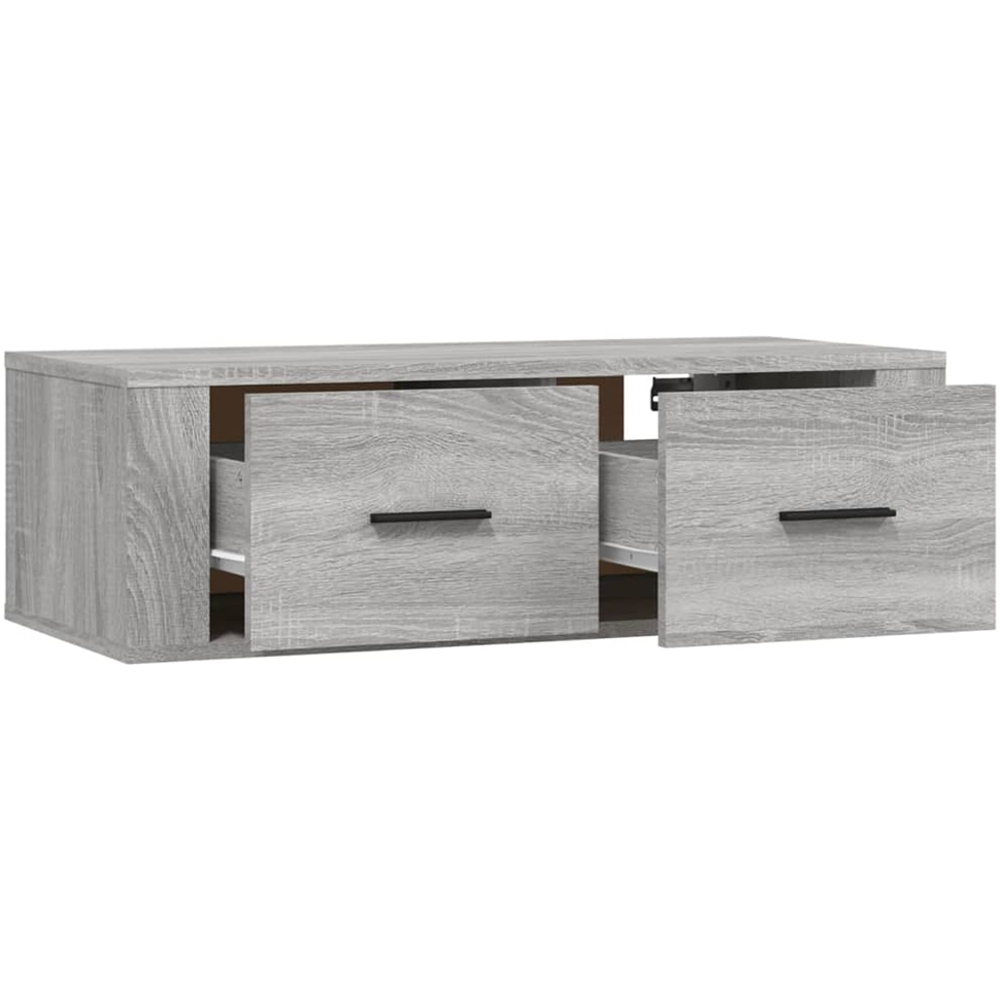 vidaXL 2 Drawer Grey Sonoma Wall Mounted Hanging TV Cabinet Image 6