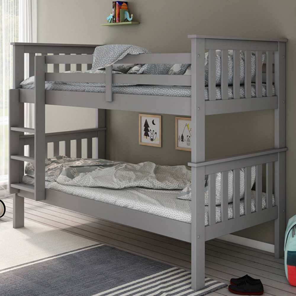 Carra Grey Bunk Bed with Pocket Mattresses Image 1