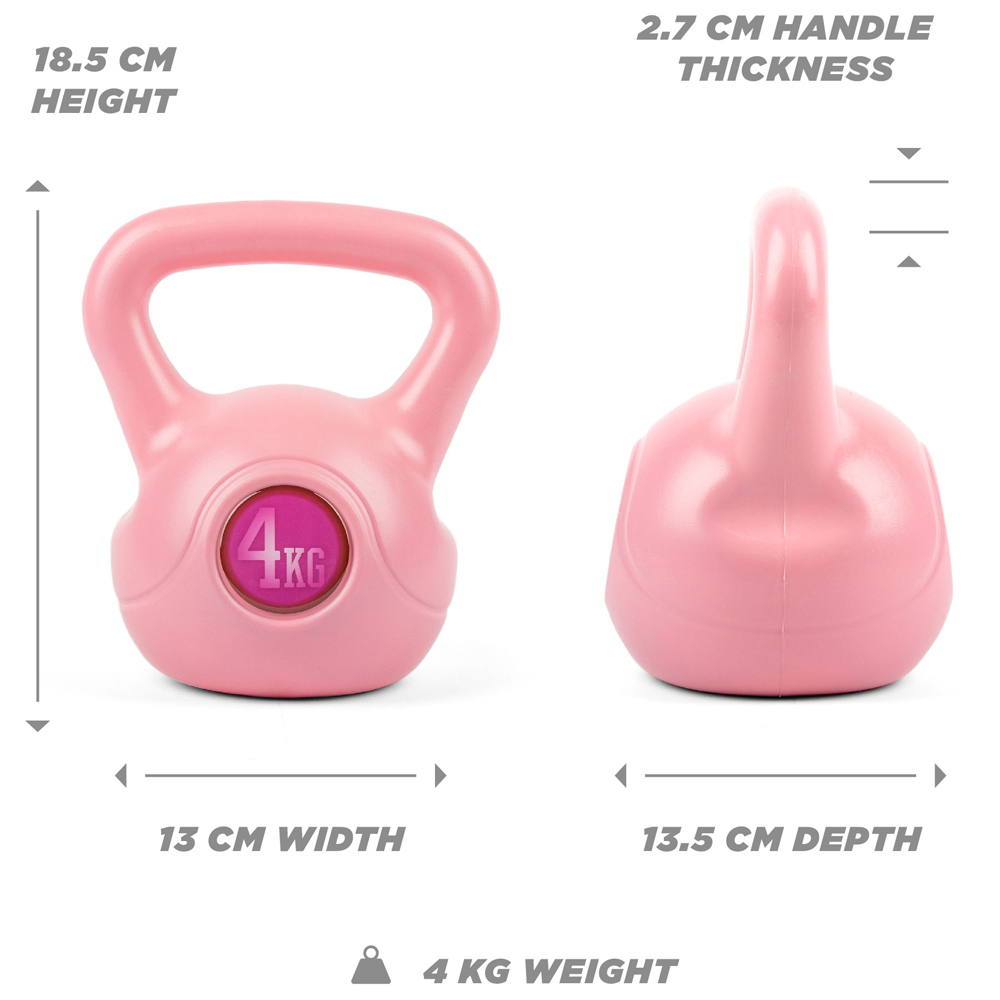 Phoenix Fitness Pink Vinyl Kettlebell 4kg Image 3
