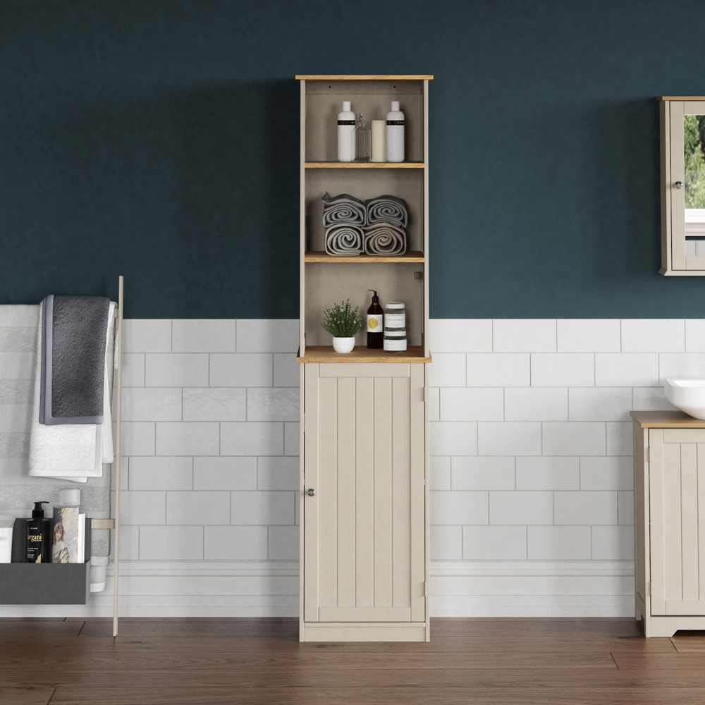 Bath Vida Priano Single Door 3 Shelf Tall Floor Cabinet Image 5