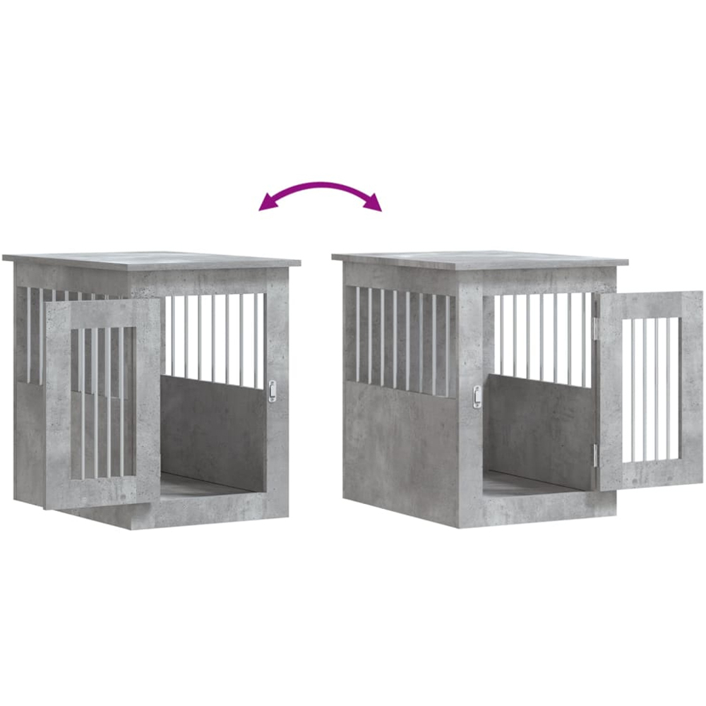 vidaXL Concrete Grey Processed Wood Dog Crate Furniture 45 x 62 x 59cm Image 9